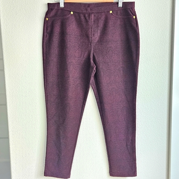Michael Kors Pants - Michael Kors Marron Paisley Patterned Pants, Size Large